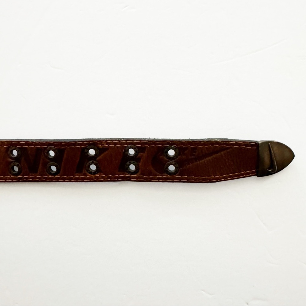 Vintage Nike Brown Leather Logo Belt - Picture 6 of 9